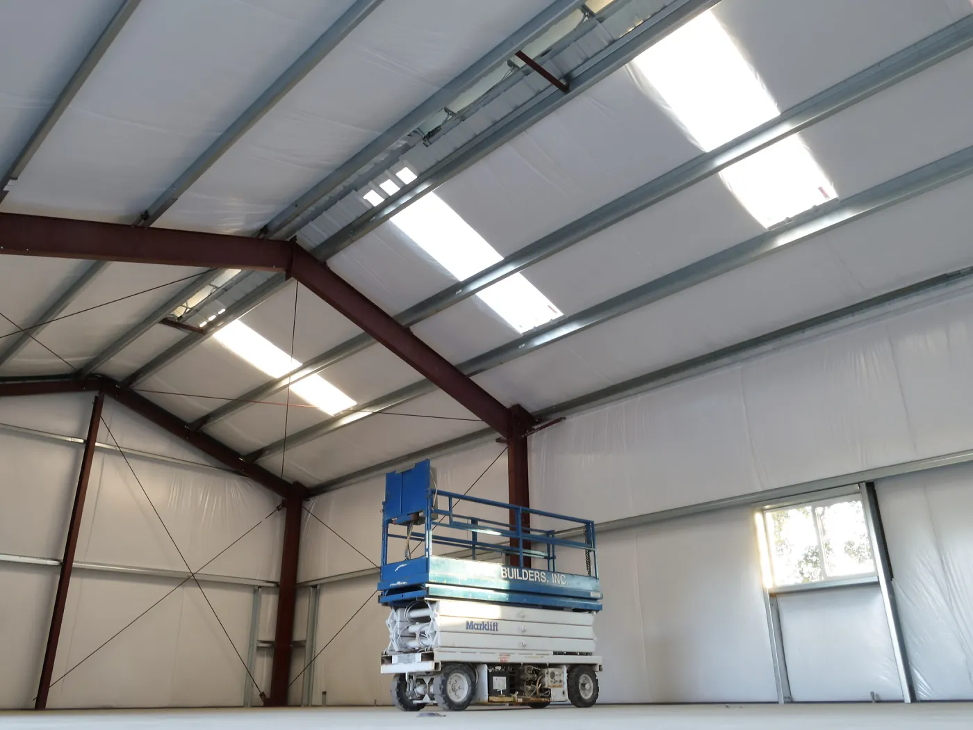 Horticulture Barn Construction, interior looking south
