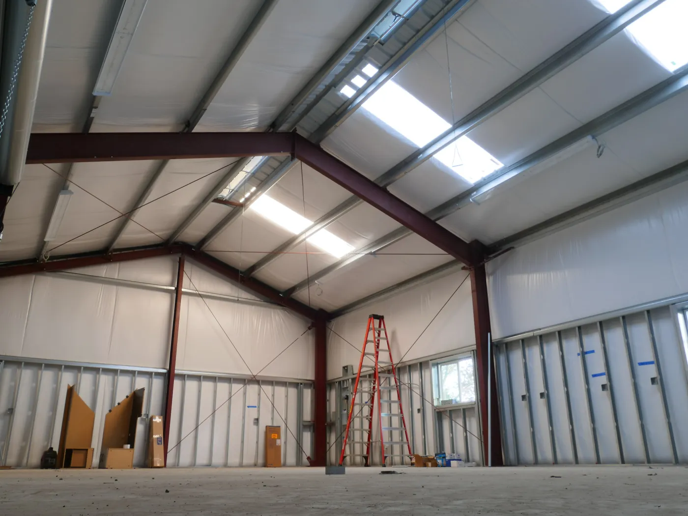Horticulture Barn Construction, interior looking south