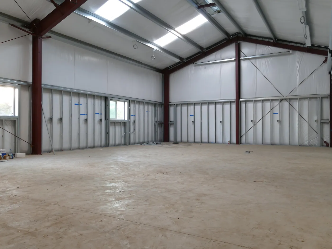 Horticulture Barn Construction, interior looking west
