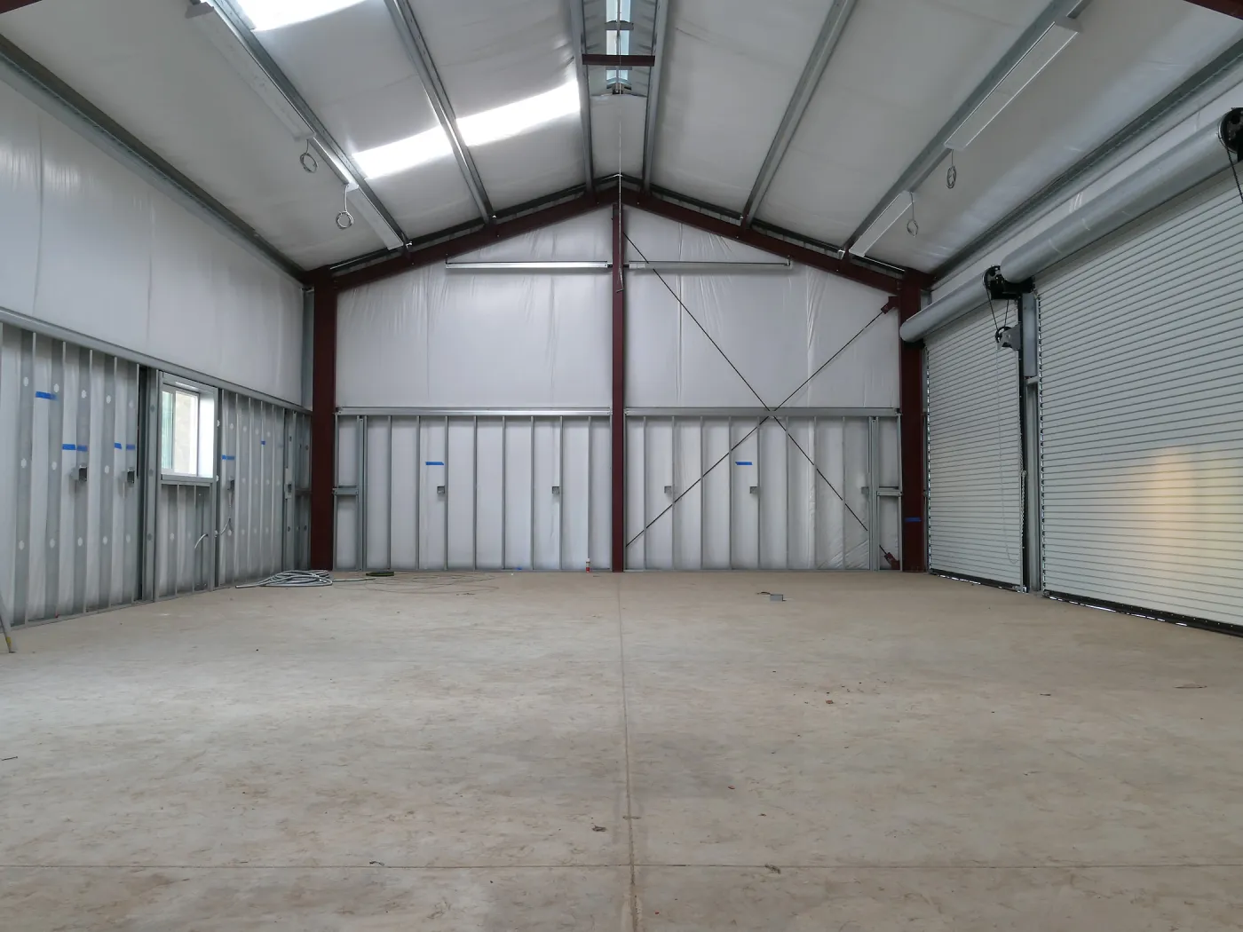 Horticulture Barn Construction, interior looking northwest