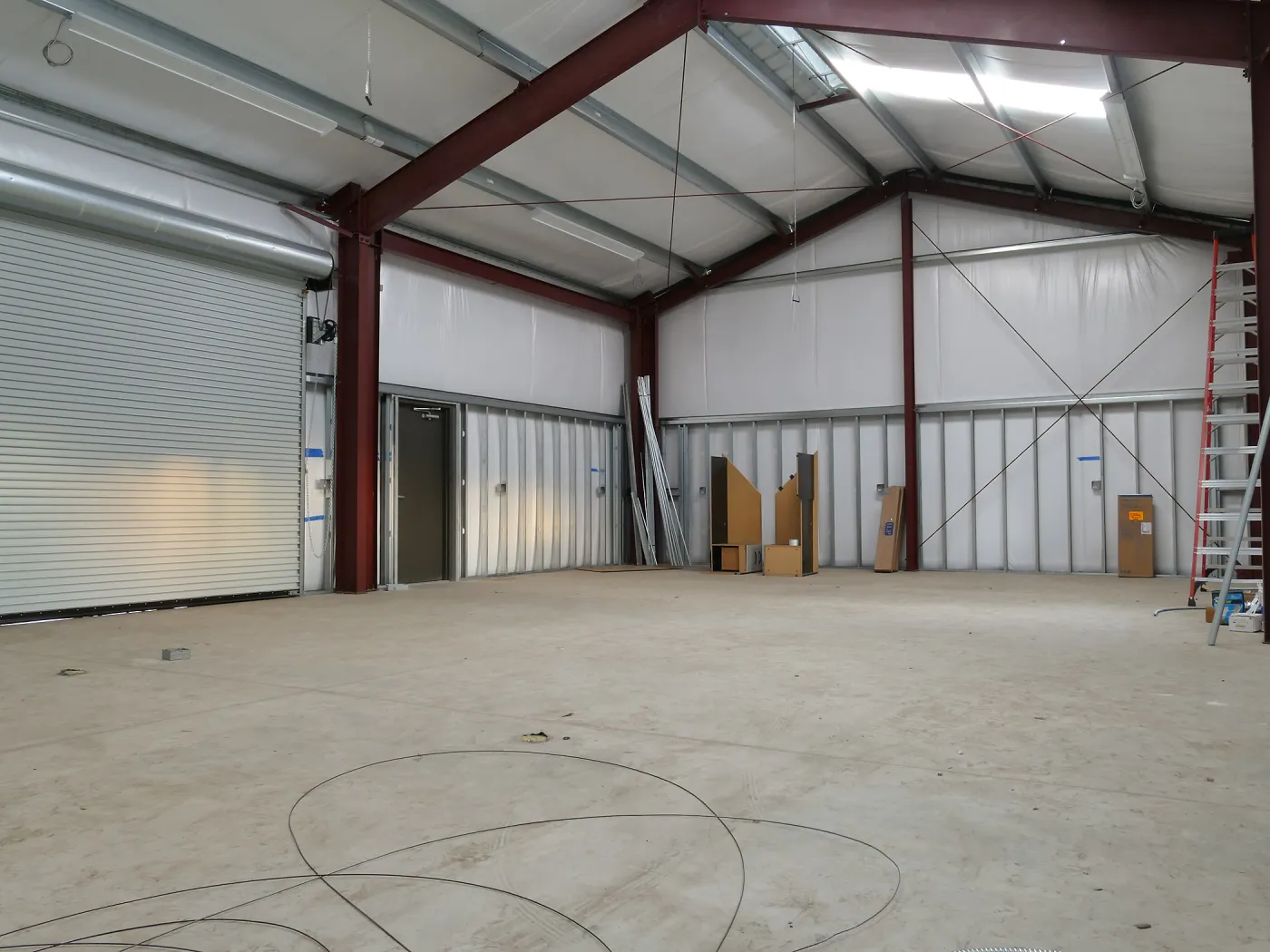 Horticulture Barn Construction, interior looking east
