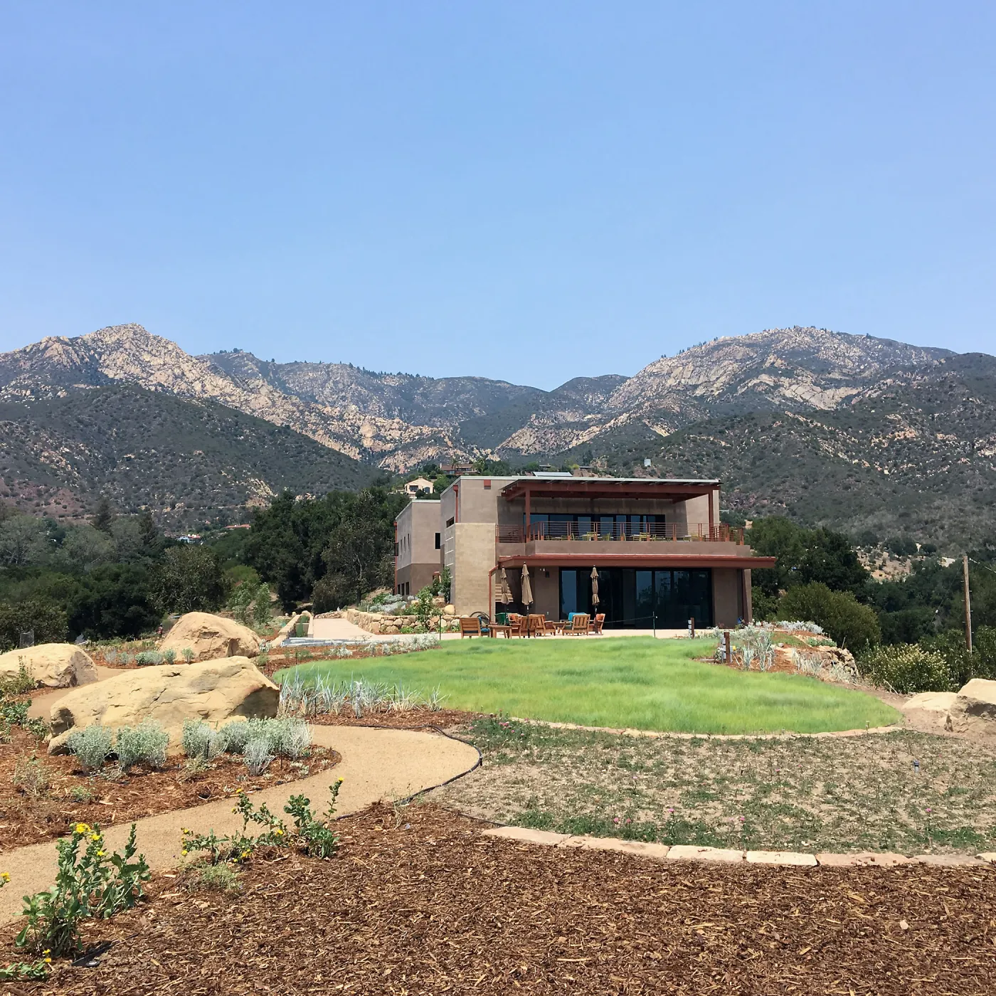 Pritzlaff Conservation Center and Island View Garden between Arlington Peak, La Cumbre Peak, and White Mountain 