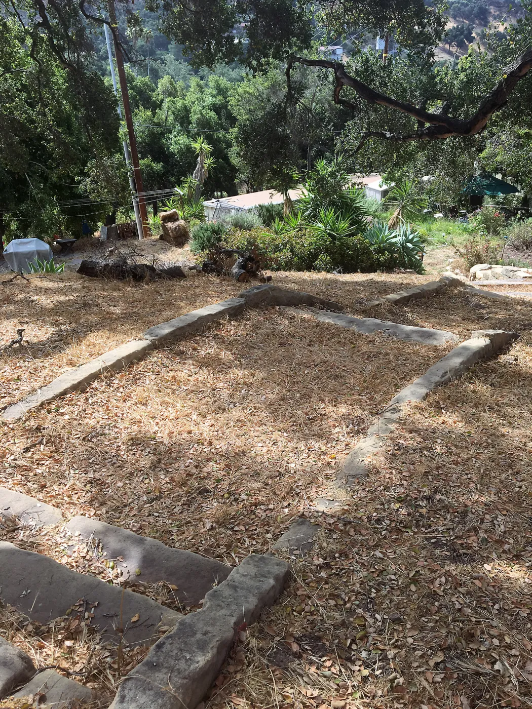 Before reconstruction of stairs down south slope of Island View Garden