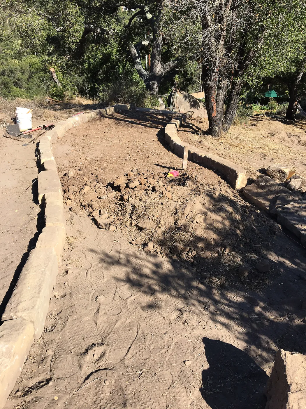 Reconstructed stairs down south slope of Island View Garden