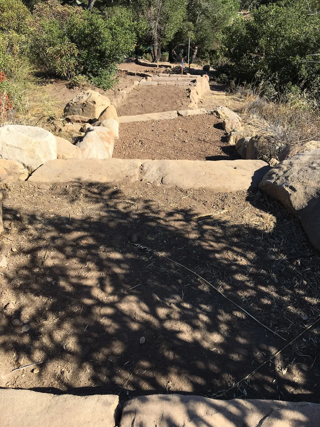 Reconstructed stairs down south slope of Island View Garden