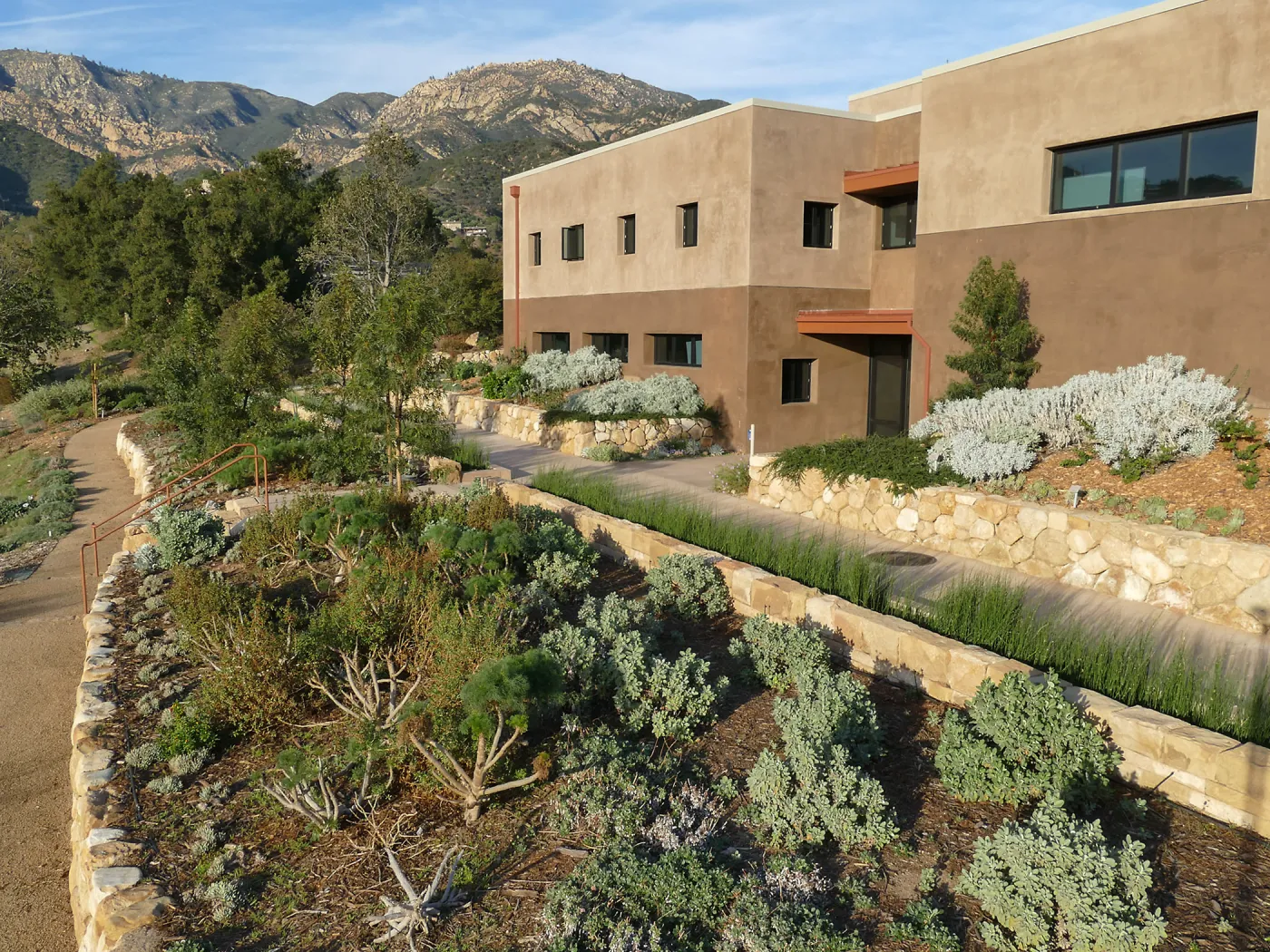 Island View Garden and west face of Pritzlaff Conservation Center