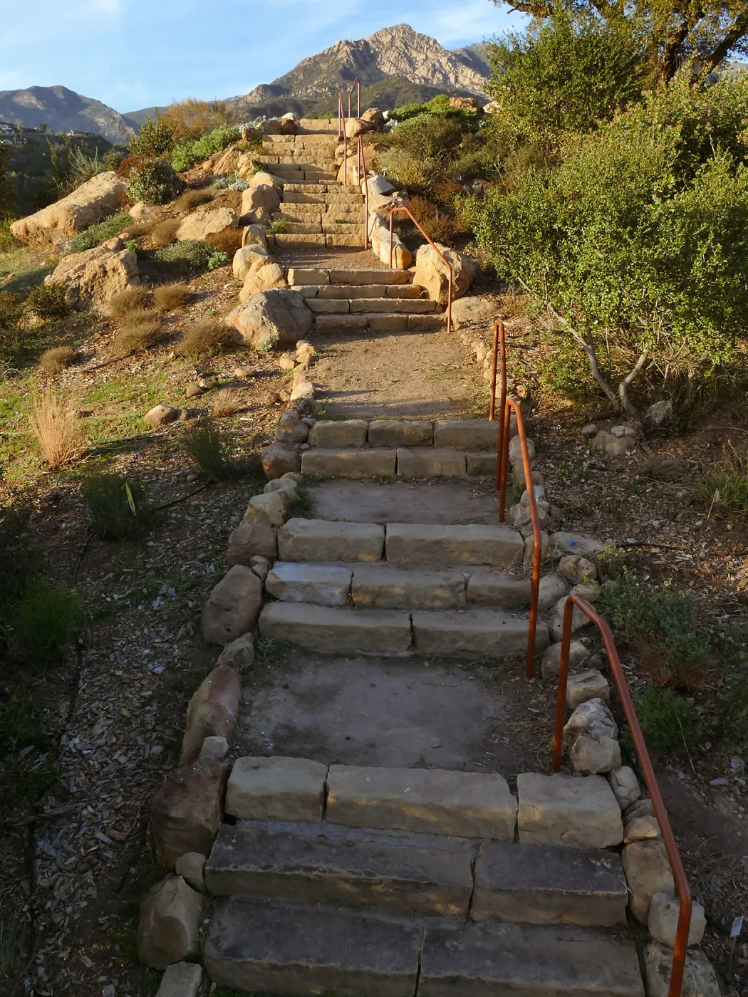 New railing at Island View Garden south steps