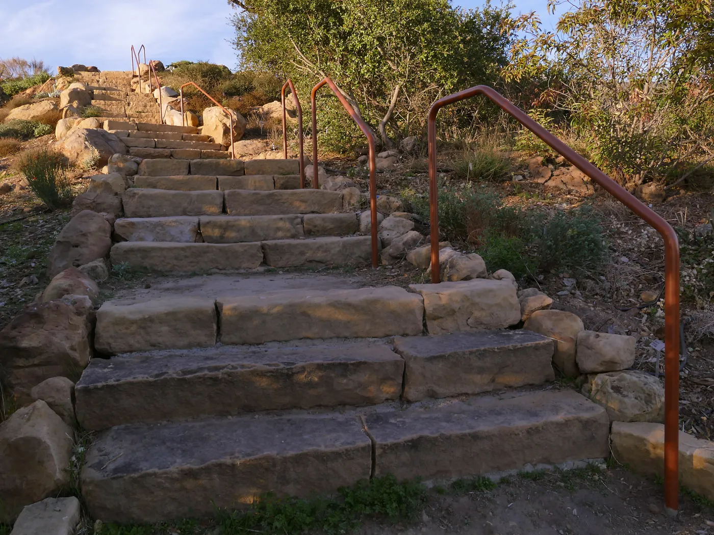 New railing at Island View Garden south steps