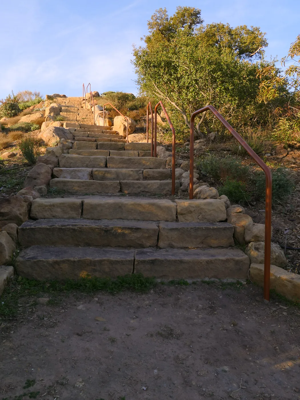 New railing at Island View Garden south steps