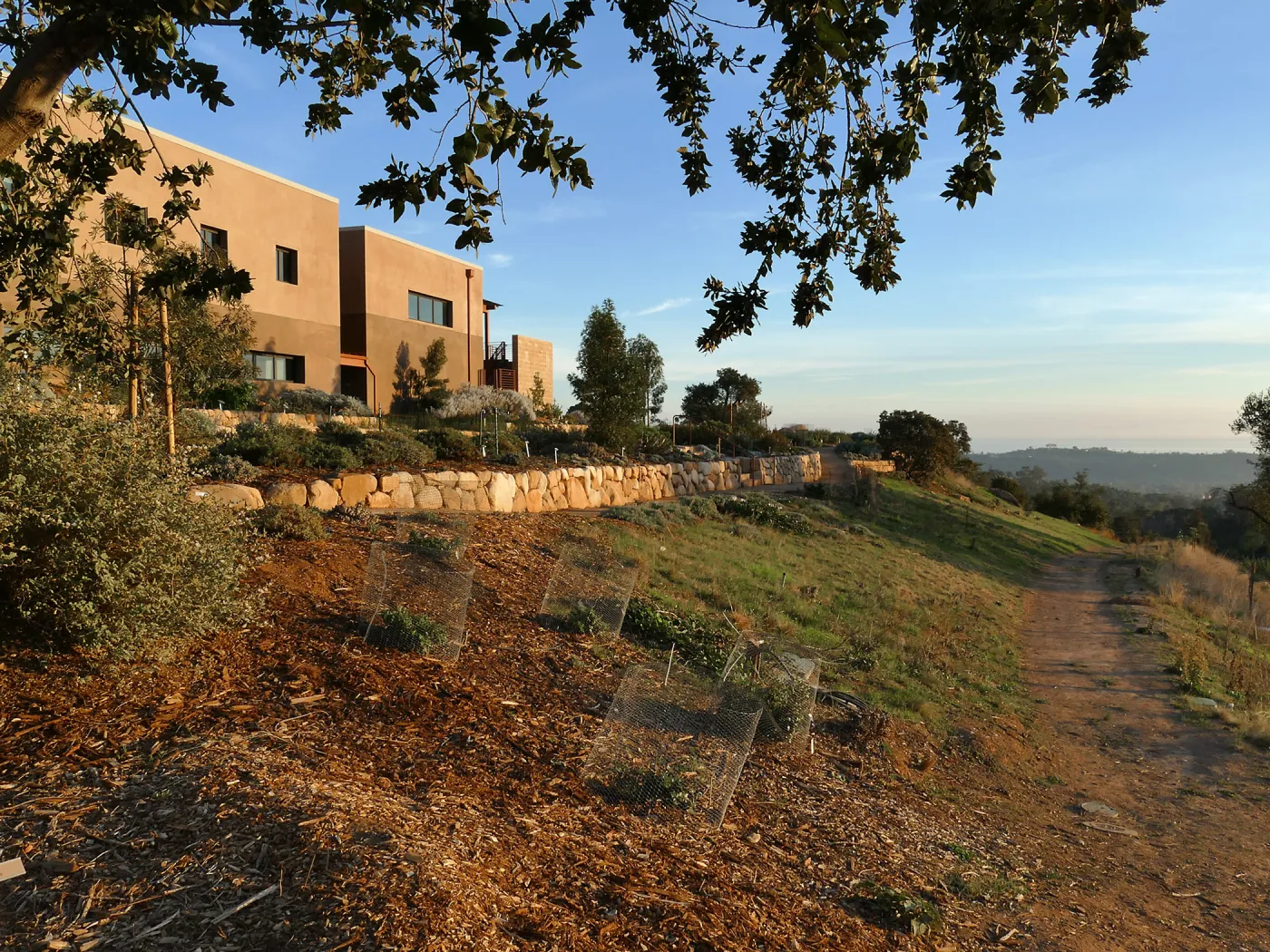 Island View Garden and west face of Pritzlaff Conservation Center