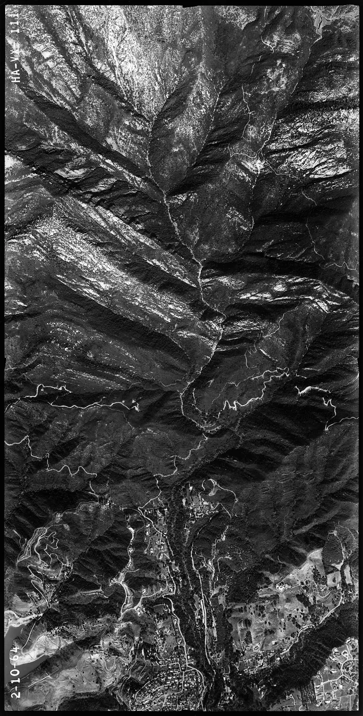 Aerial photograph of SBBG and vicinity