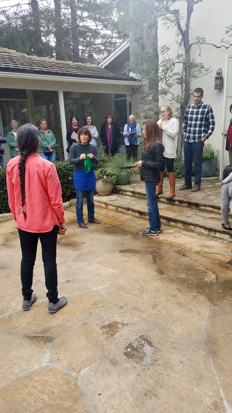 Pancake Day 2018, Team Michele preparing to race against Team Michelle