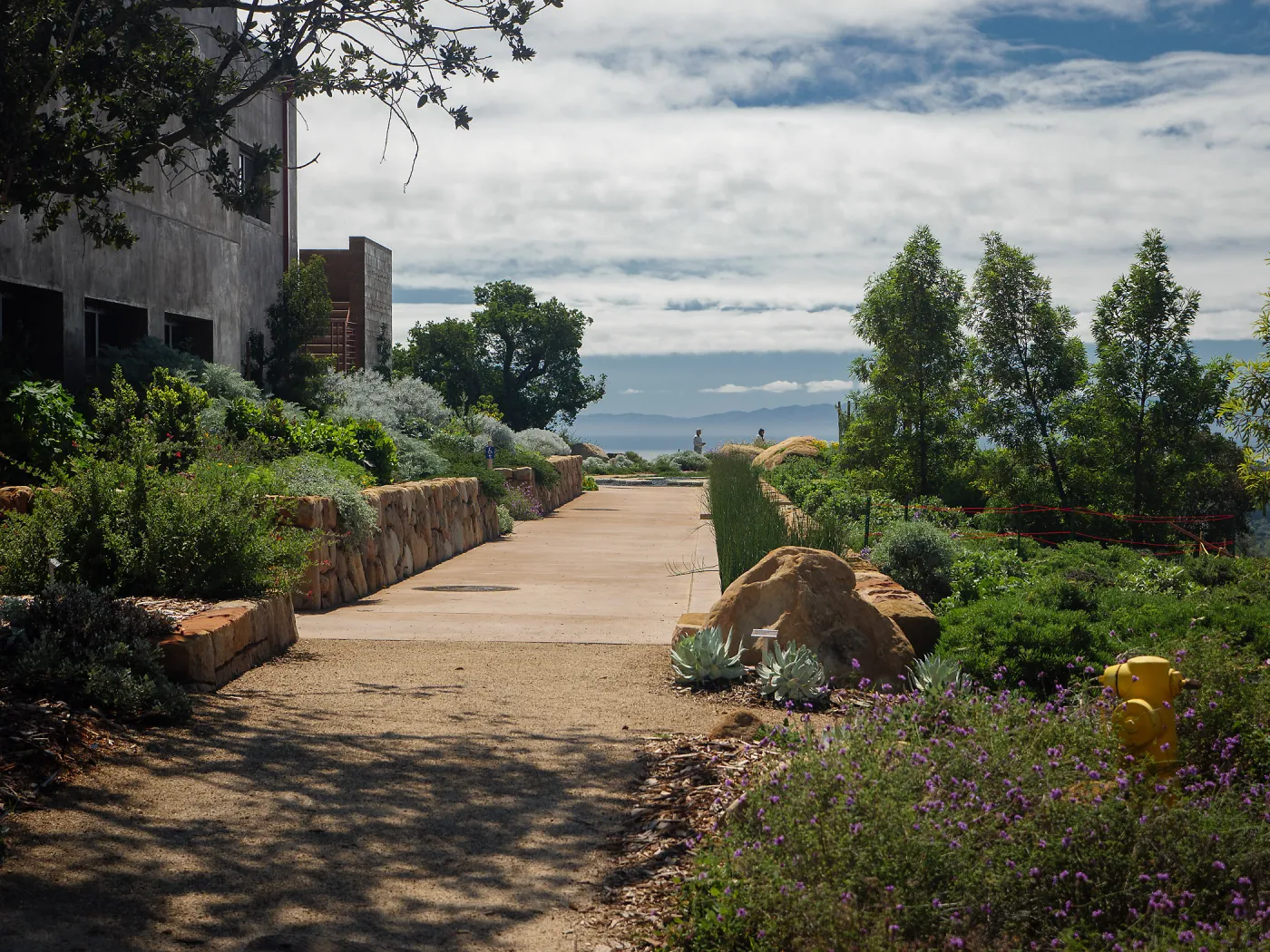 Pritzlaff Conservation Center front walkway and Island View Garden