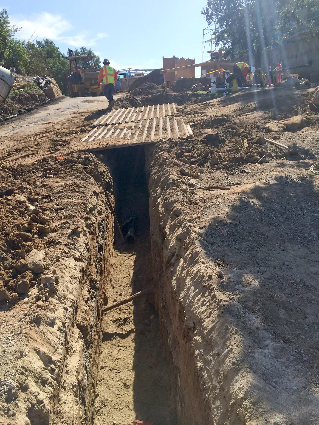 Pritzlaff Conservation Center construction, water main installation