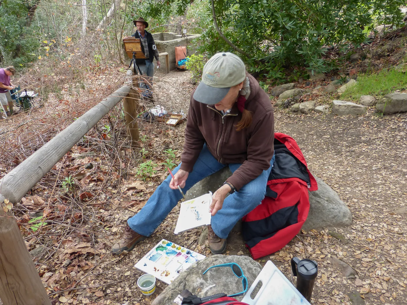 Adult Education art class below Mission Dam