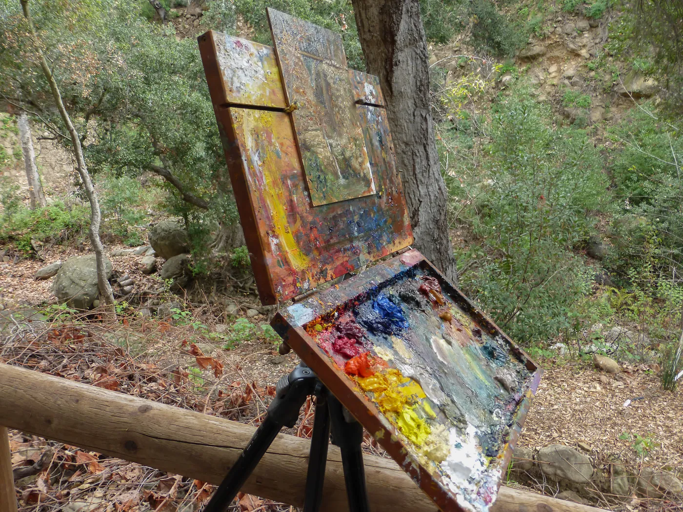 Adult Education art class below Mission Dam