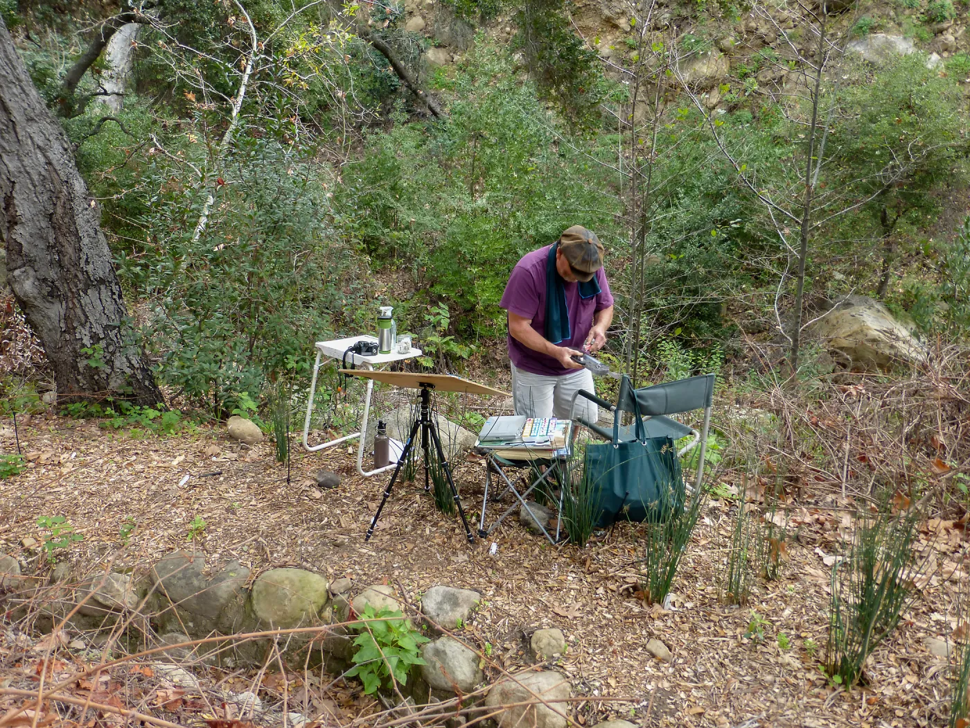 Adult Education art class below Mission Dam