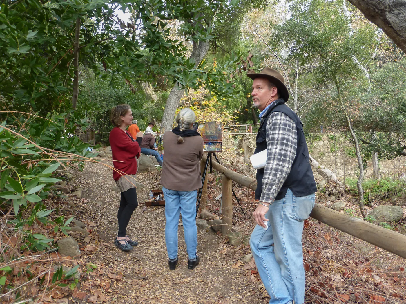 Adult Education art class below Mission Dam