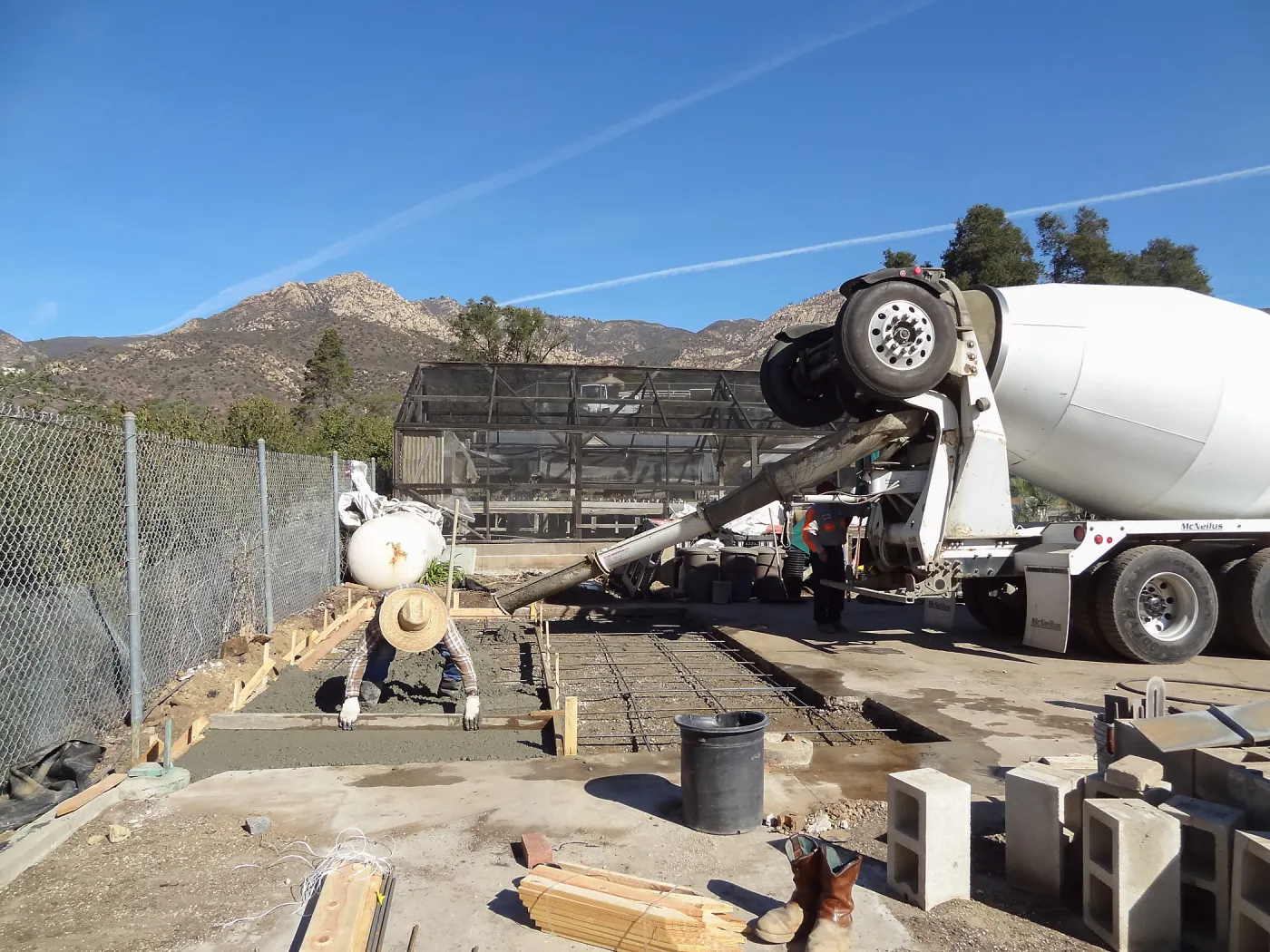 Construction at Hort Unit, new concrete slab