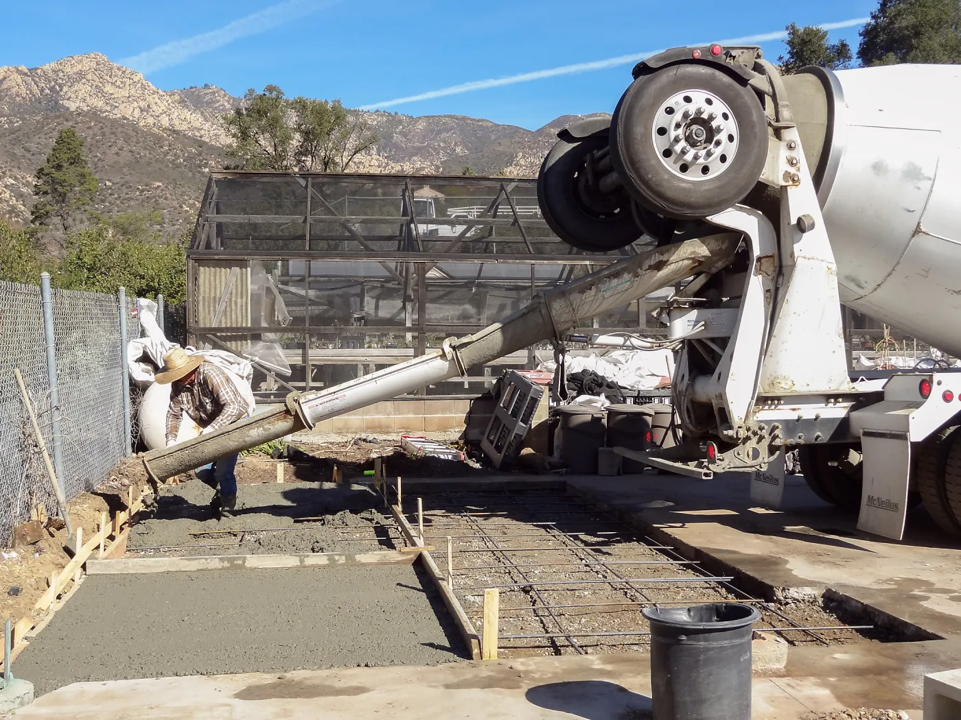 Construction at Hort Unit, new concrete slab