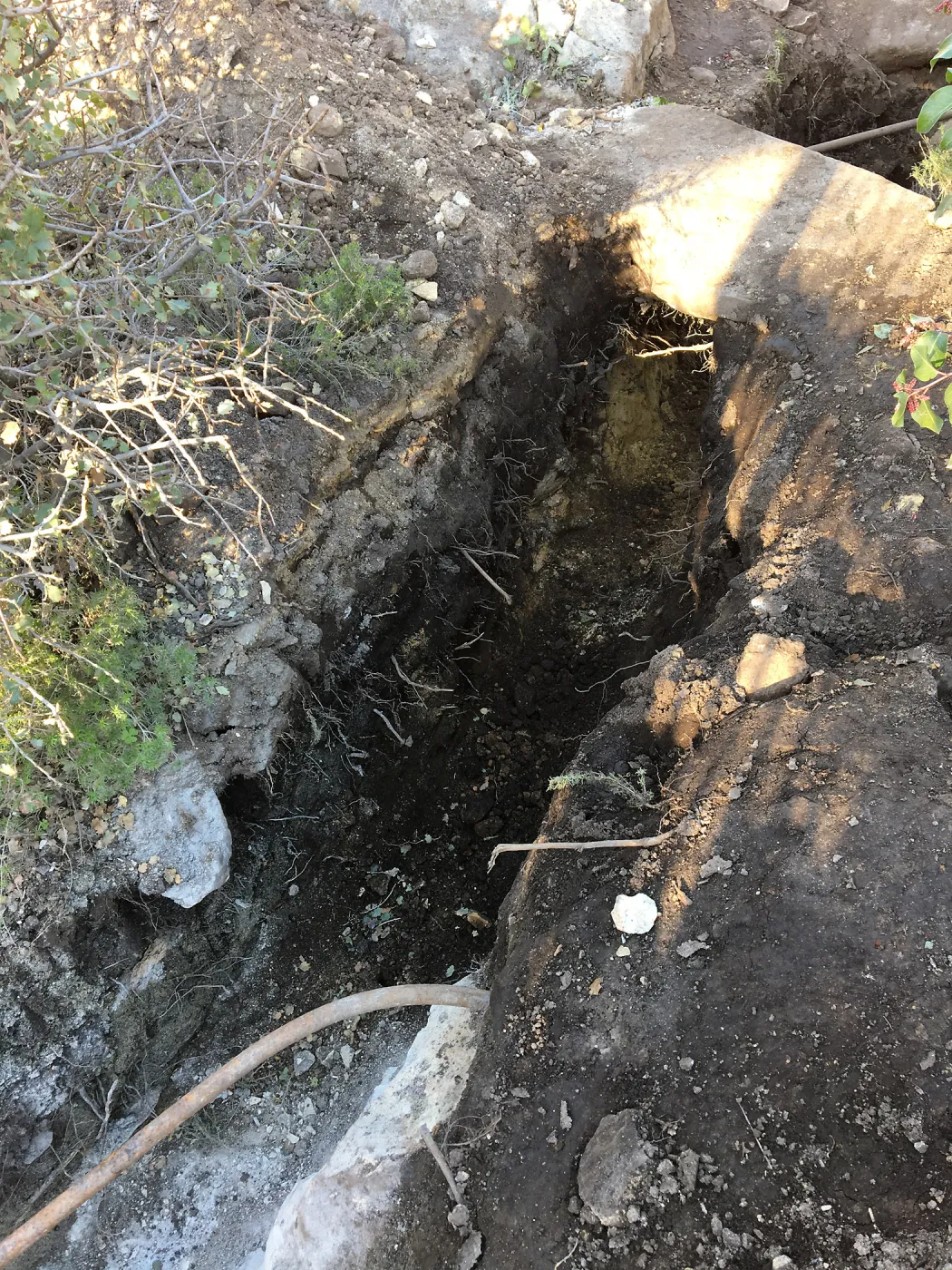 Work on new gas line in Courtyard