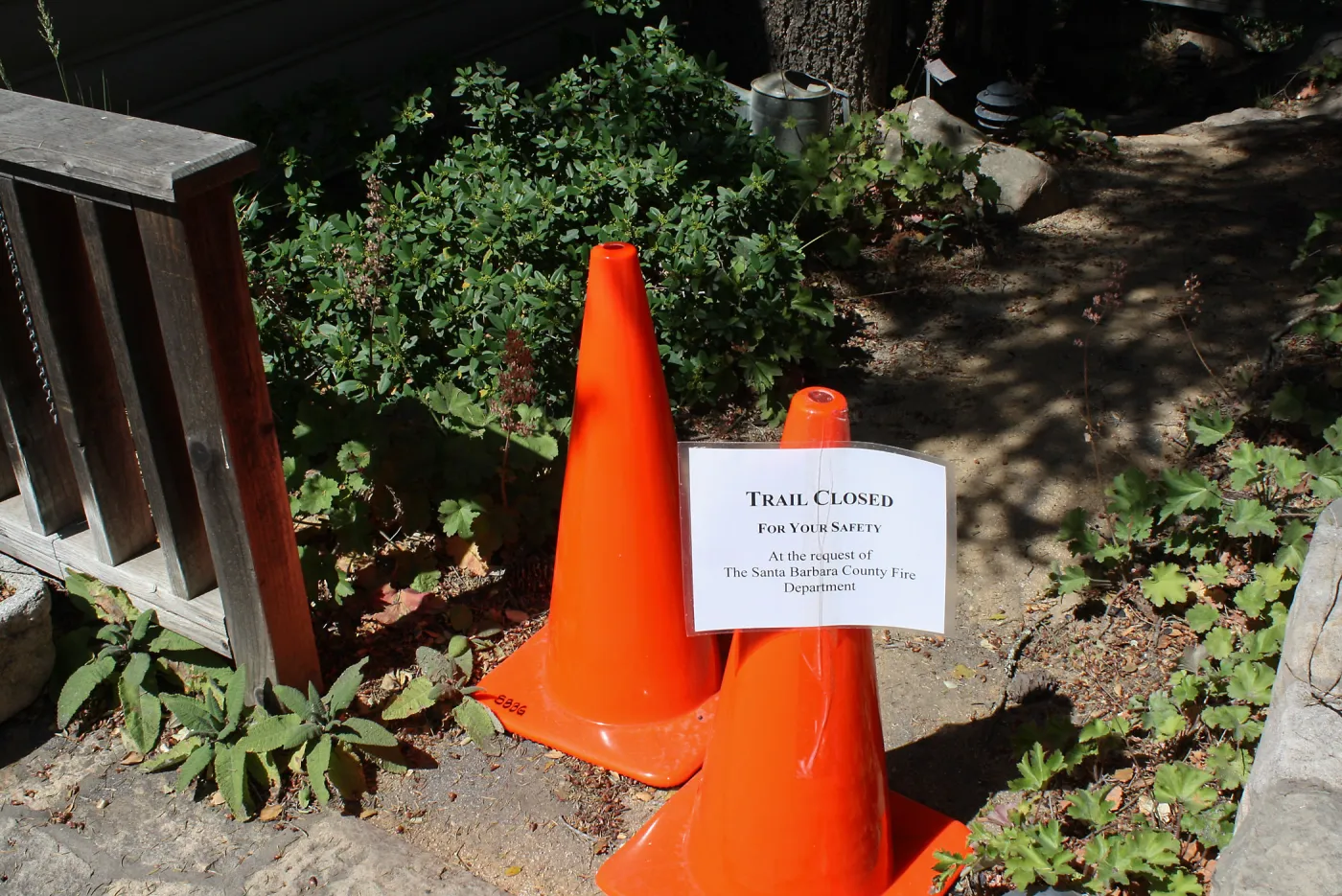 Home Demonstration Garden Trail closed after Jesusita Fire