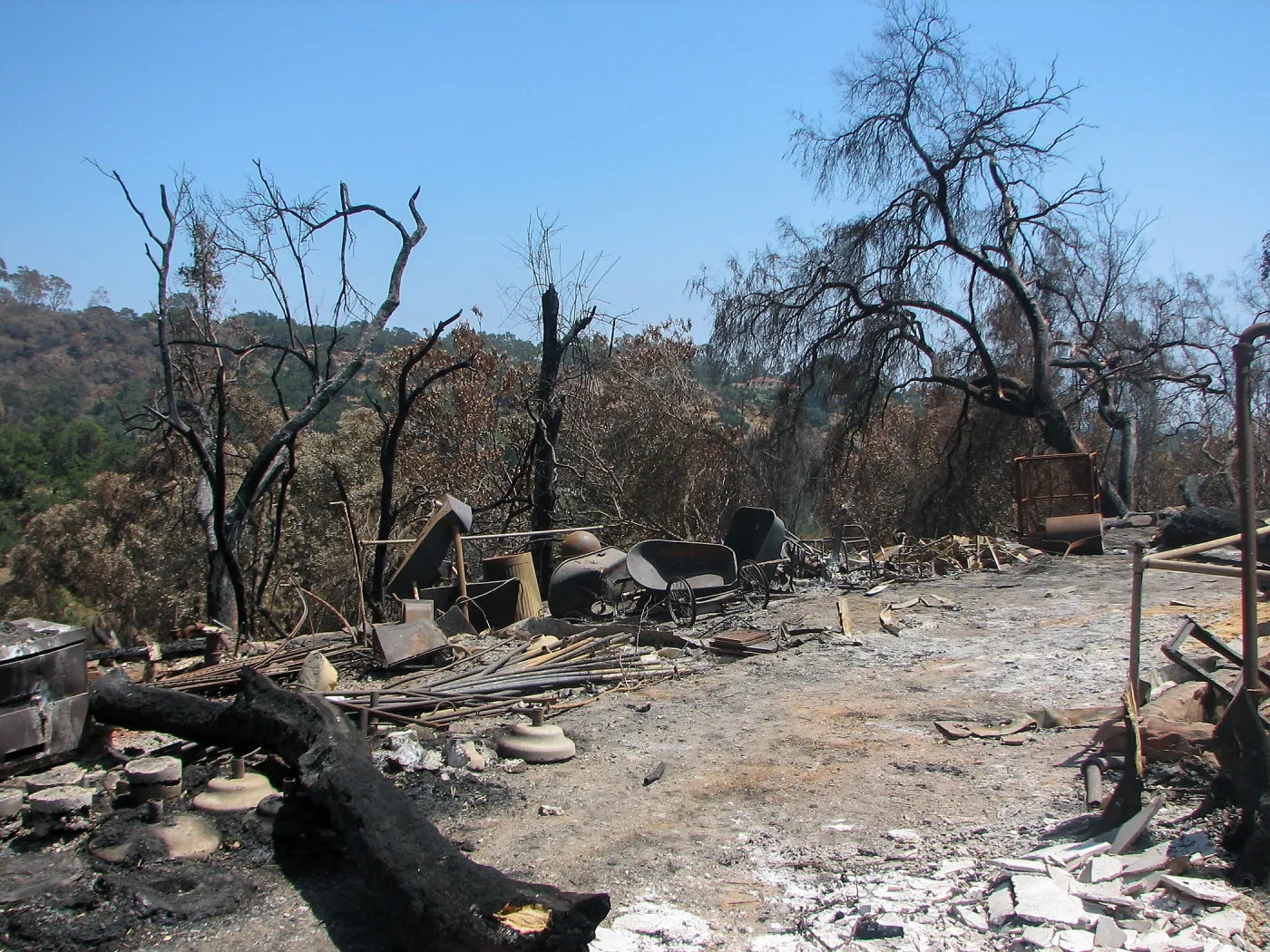 East side of Gane House site after Jesusita Fire