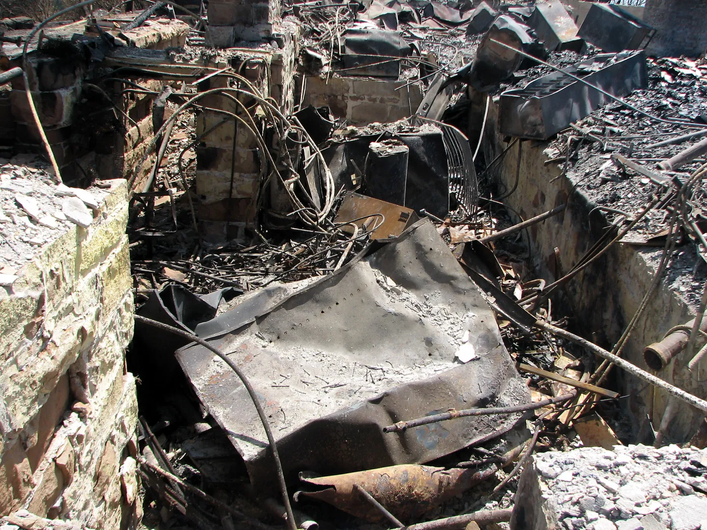 Gane House basement after Jesusita Fire