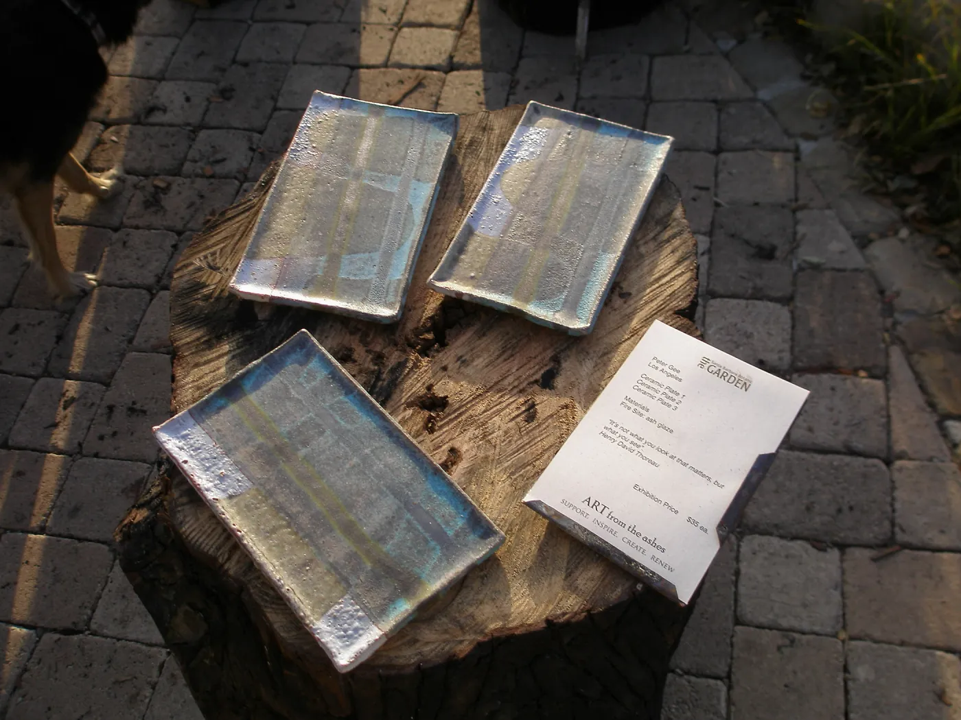 Ceramic plates by Peter Gee, Art from the Ashes
