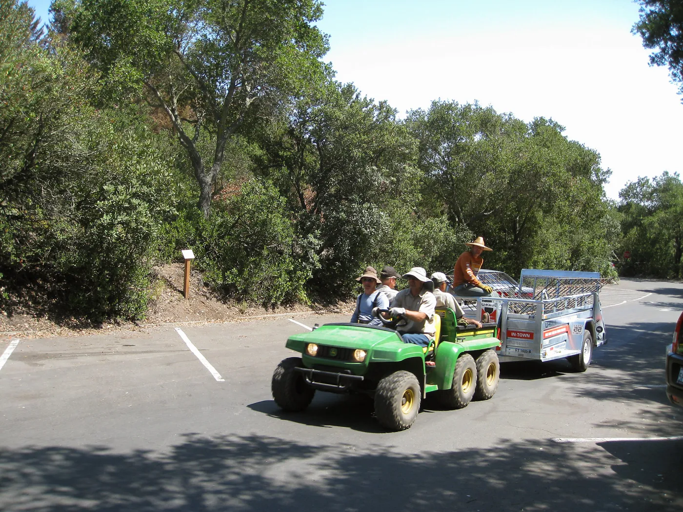 Construction of Herb Parker's â€˜Haven' labyrinth, delivering roof framework to site