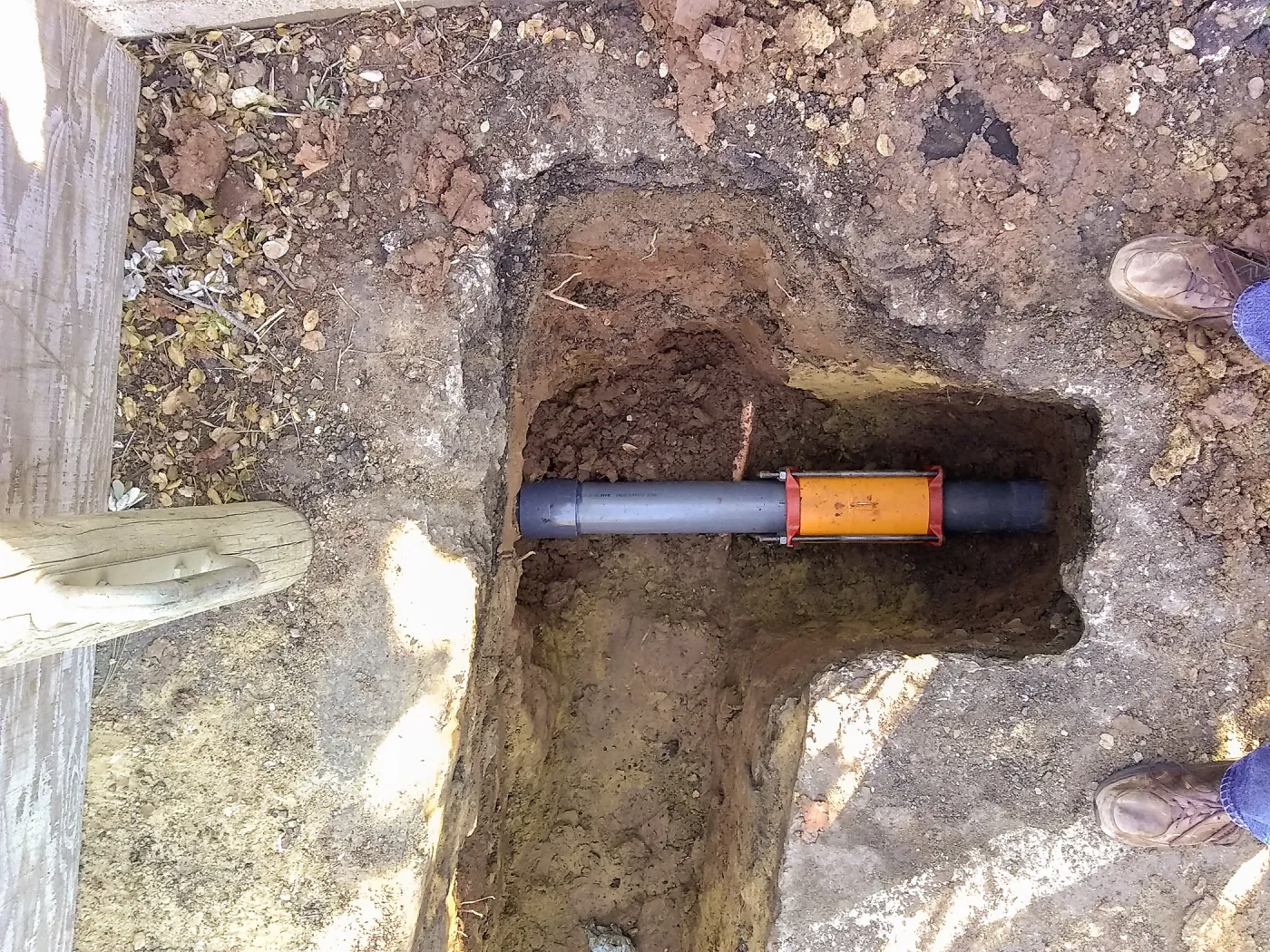 Irrigation water line repair in main parking lot, just south of the bike rack