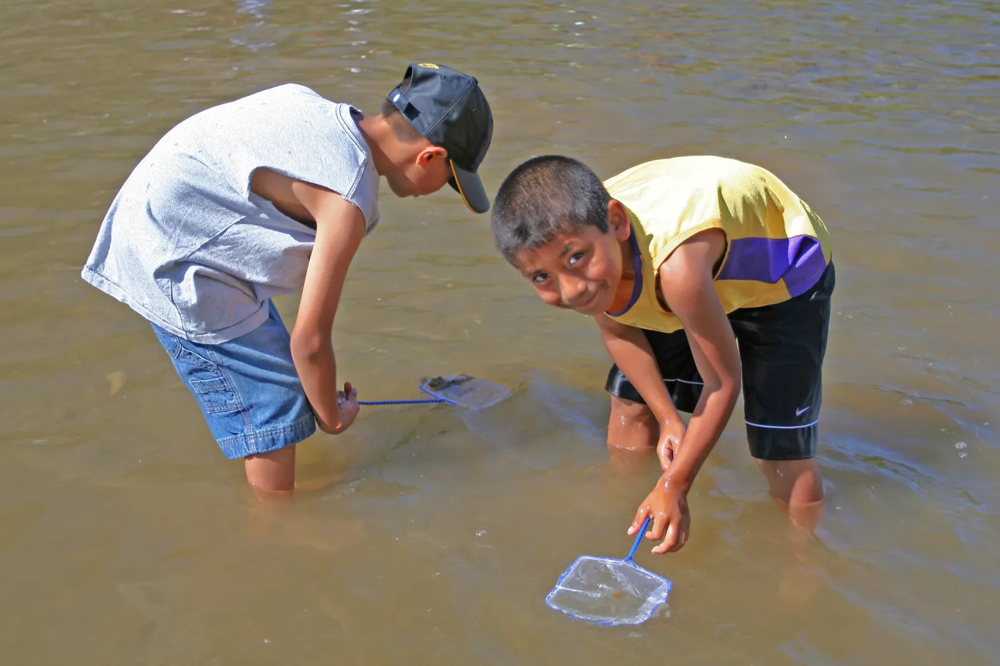 FamCamp 2008, 2 boys with nets