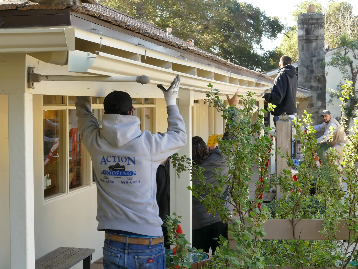 North Wing roof replacement, gutter installation