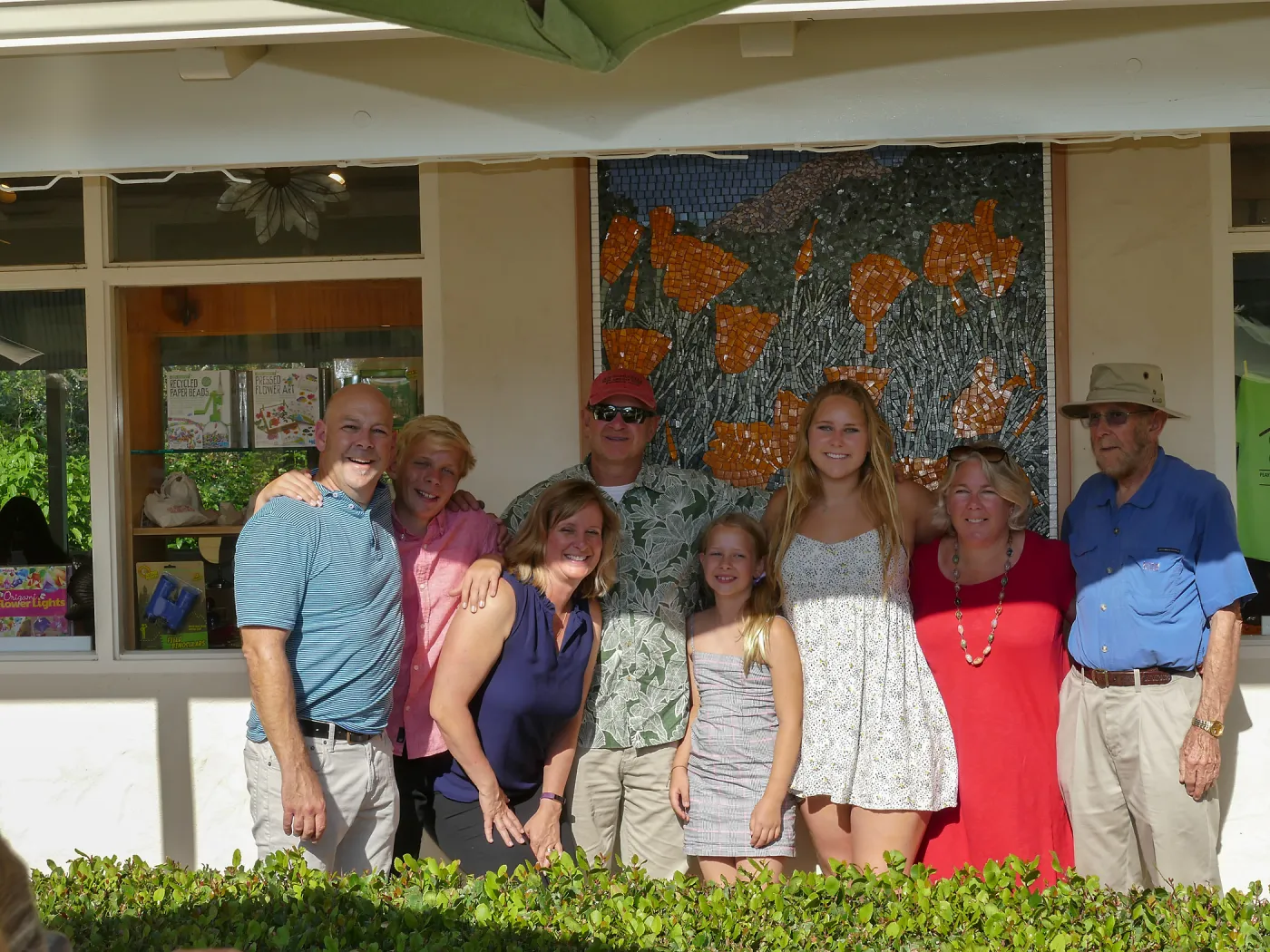 Dedication ceremony for â€œAfter the Rainsâ€ mosaic by Patti Jacquemain, Kennett family.