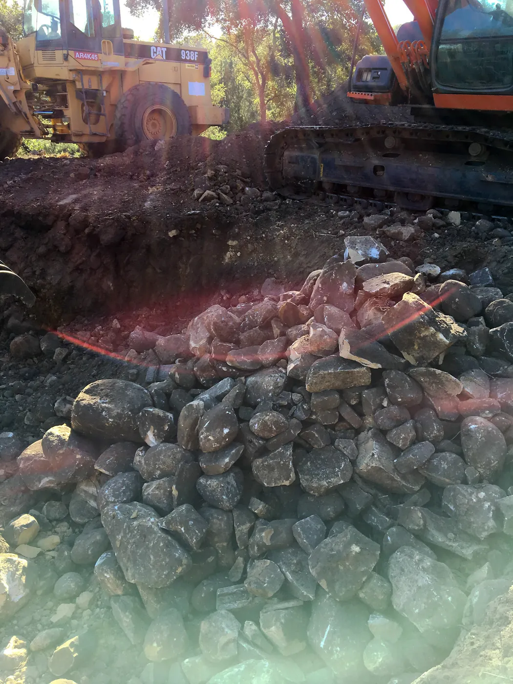 Hansen site, digging Hort Barn foundation