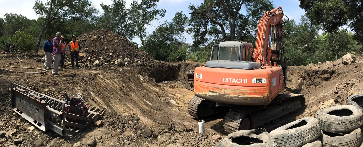 Hansen site, digging Hort Barn foundation