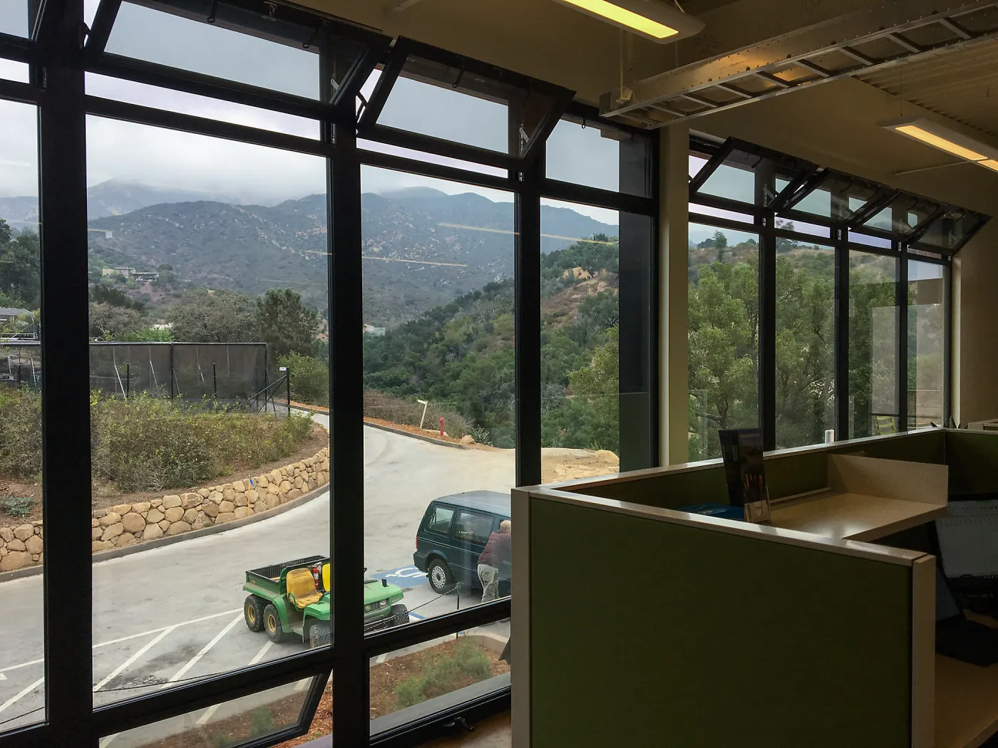 View out north facing window on second floor of Conservation Center