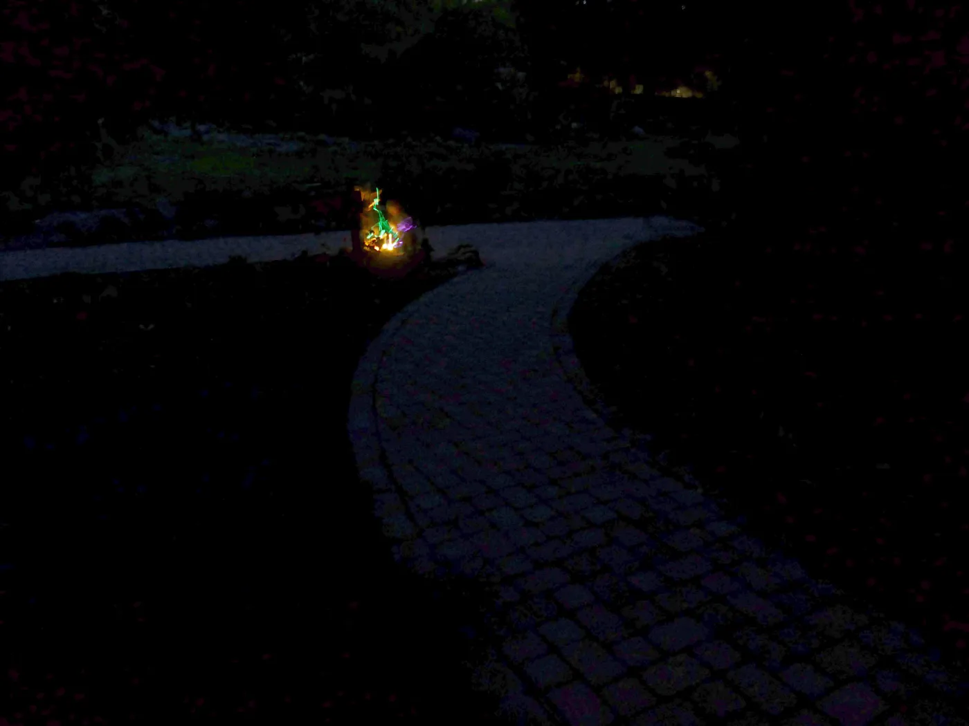 Family Nature Night, children playing with glow sticks