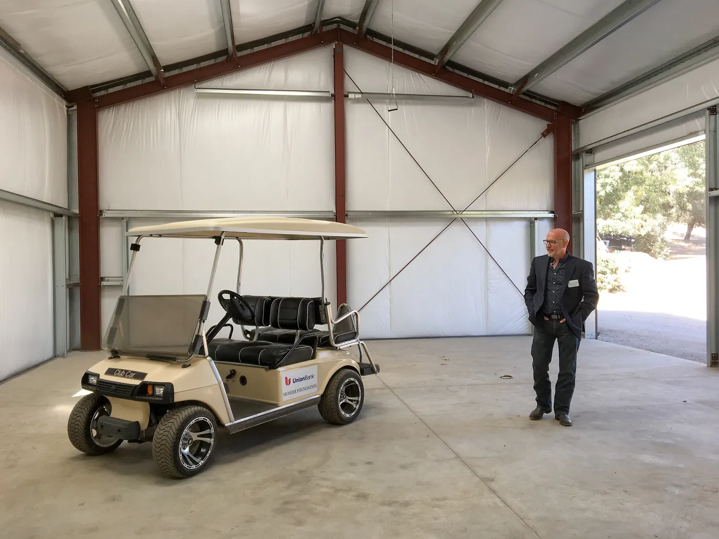 Steve Windhager in completed Hort Barn