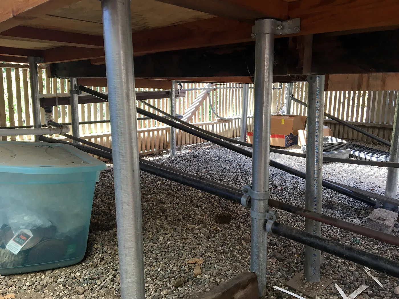 Repair of Garden Growers Lath House, looking towards northwest corner