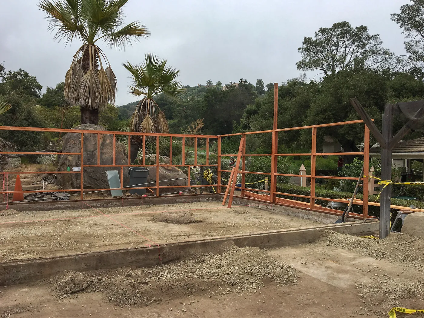 Repair of Garden Growers Lath House, looking towards northeast corner