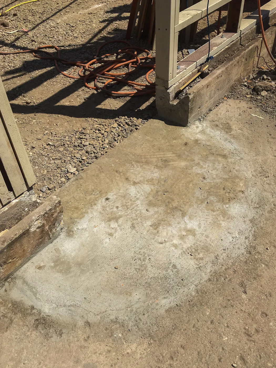 Lath house reconstruction, location of removed step