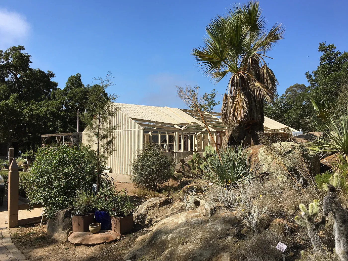 Lath house reconstruction, looking southwest