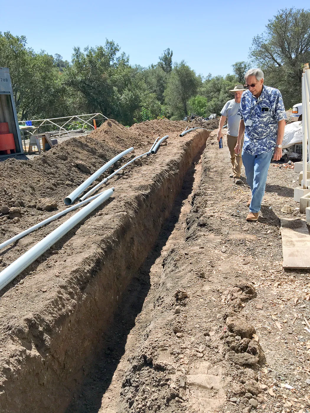 Trenching at Hansen site for communications and electrical lines