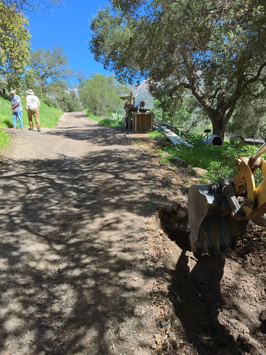 Trenching at Hansen site for communications and electrical lines