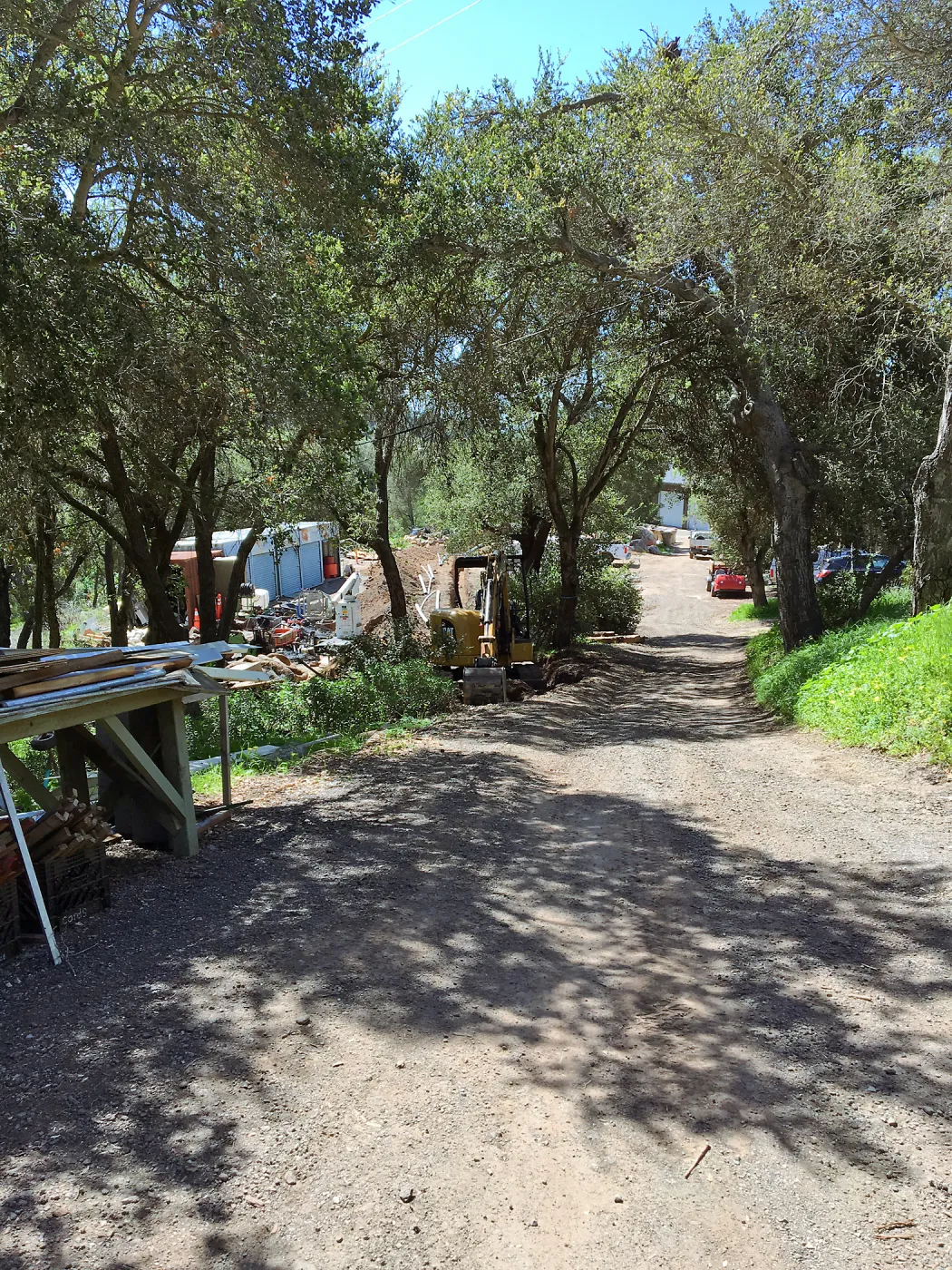 Trenching at Hansen site for communications and electrical lines