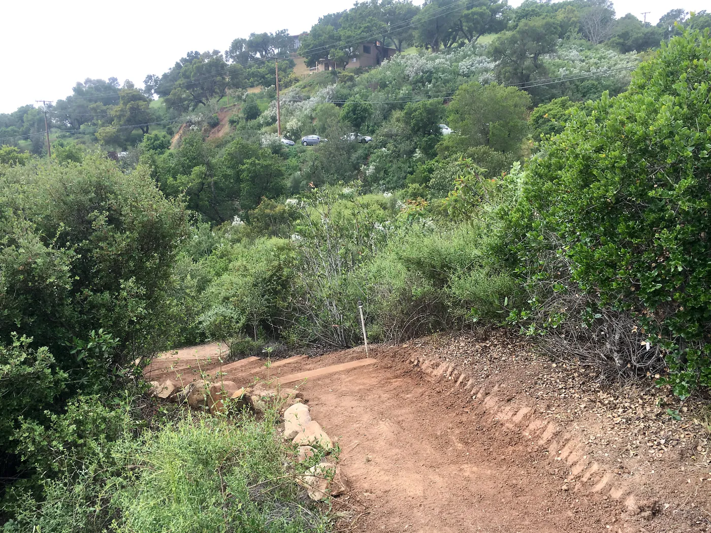 Reworked trail from Pritchett Trail to upper Tunnel Road gate