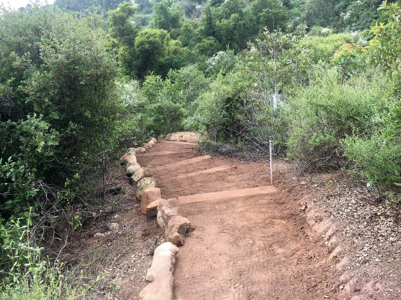 Reworked trail from Pritchett Trail to upper Tunnel Road gate
