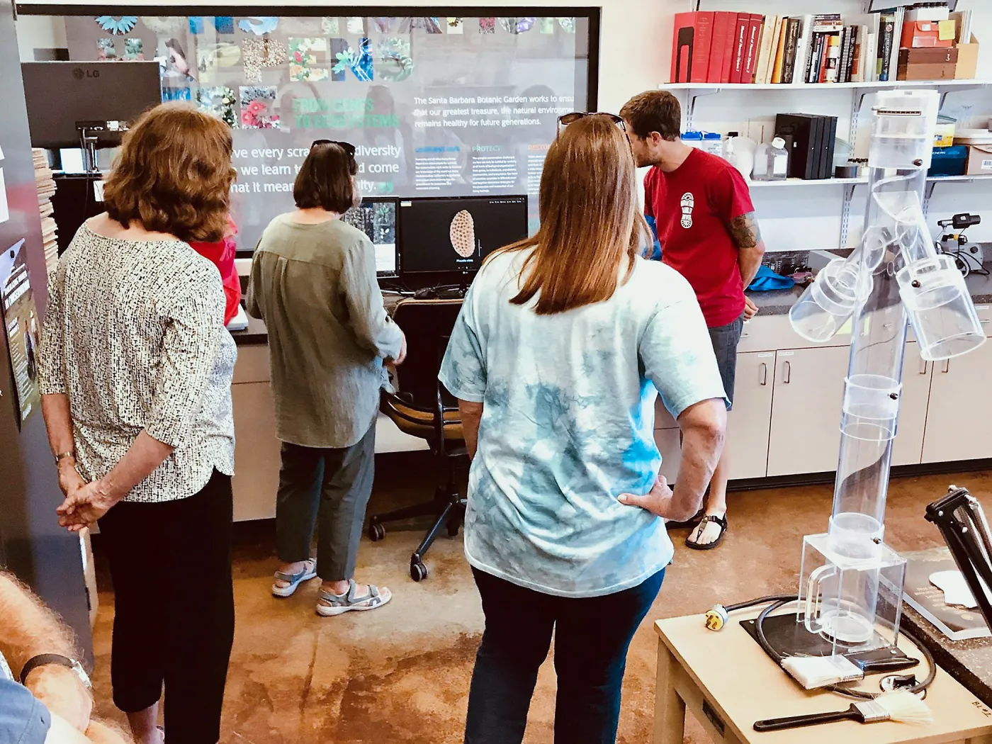 Sean Carson demonstrating in the Multipurpose Lab, Behind the Scenes Pritzlaff Conservation Center Members Only Tour