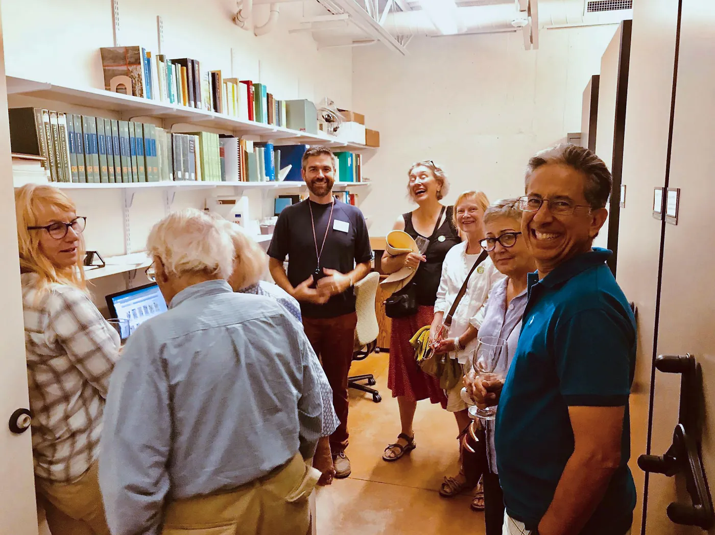 Matt Guilliams demonstrating in the herbarium, Behind the Scenes Pritzlaff Conservation Center Members Only Tour